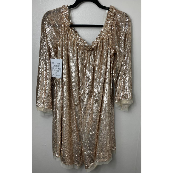 Free People Gold Sequin Romper - Picture 2 of 14